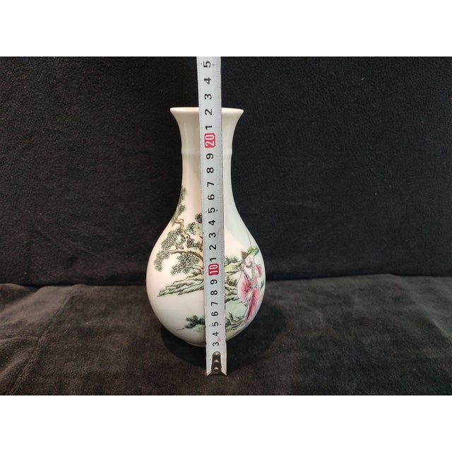 Chinese Old Ceramic Vase,Jurentang Marked Famille Rose Porcelain Vase Hand Drawing Figures Fishing Pattern For Sale - Image 10 of 11