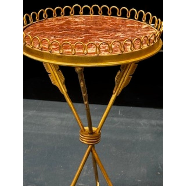 Pair of Italian Style Gilt Iron Arrow Tables For Sale - Image 4 of 7