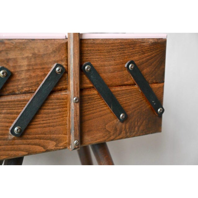 French Sewing Cabinet with Compass Feet, 1960s For Sale - Image 14 of 17