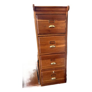 1990s Custom Built, Cherry, Legal-Size, Quality, 4-Drawer Filing Cabinet For Sale