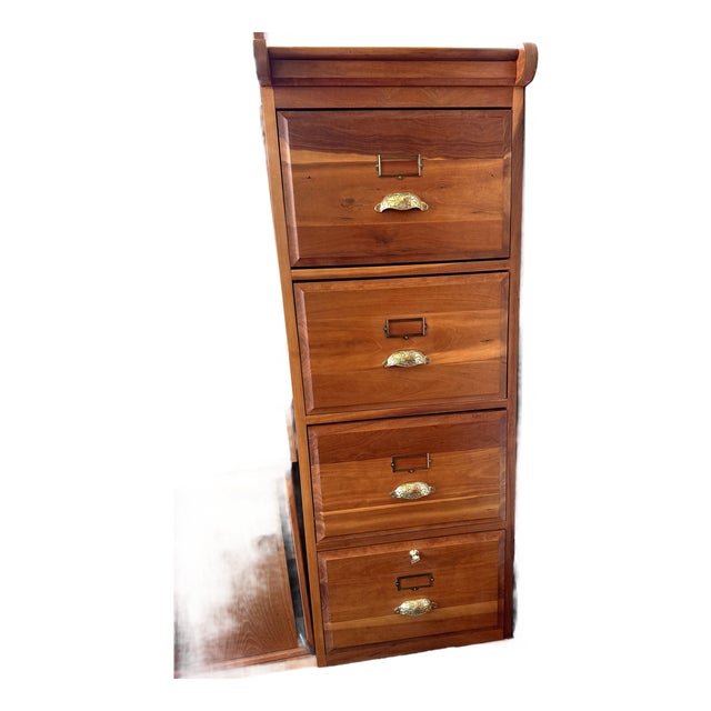 1990s Custom Built, Cherry, Legal-Size, Quality, 4-Drawer Filing Cabinet For Sale