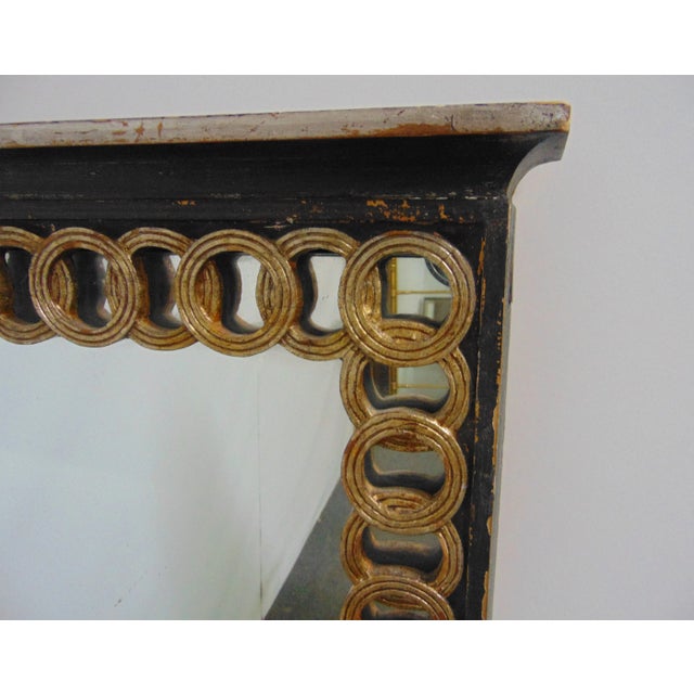 Traditional Regency Black & Silver Gilt Ring Mirror For Sale - Image 3 of 5