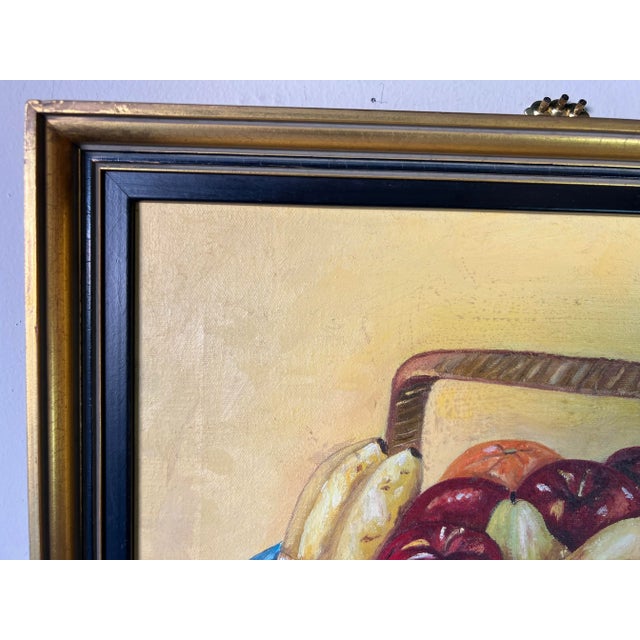 1970's A. Maxwell Fruit Basket - Still Life Oil Painting, Framed For Sale In Miami - Image 6 of 12
