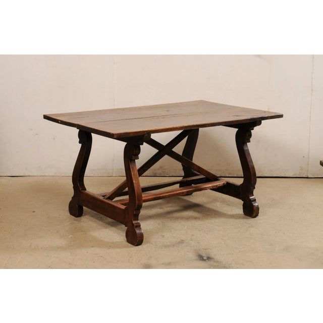 18th Century 18th Century Italian Walnut Lyre Leg Table For Sale - Image 5 of 12