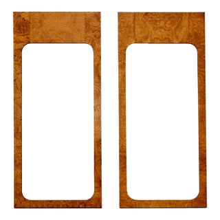 Lane Milo Baughman Style Burl Wood Mirrors by Roland Carter For Sale