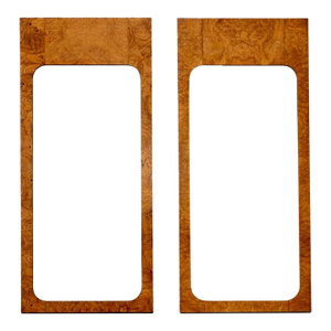 Lane Milo Baughman Style Burl Wood Mirrors by Roland Carter