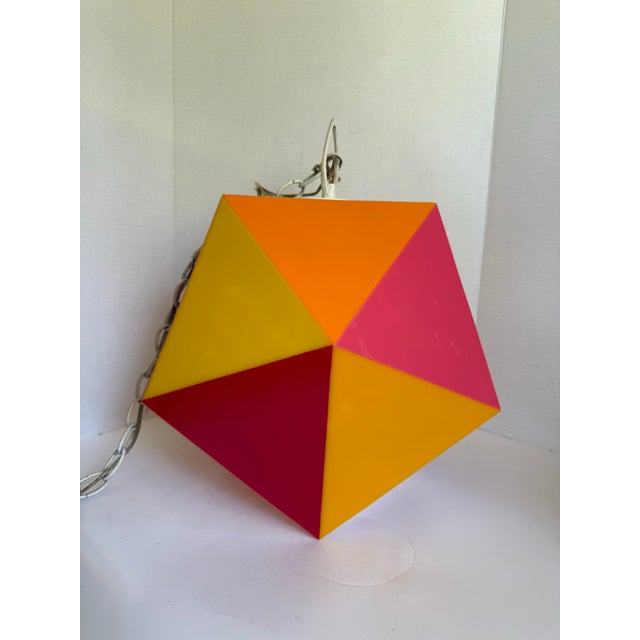 1963 Fredrick Ramond Geometric Space Age Acrylic Pendant Light For Sale - Image 9 of 10