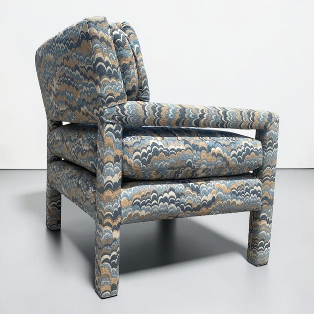 1970s Vintage Milo Baughman Style Upholstered Parsons Chairs For Sale In Miami - Image 6 of 9