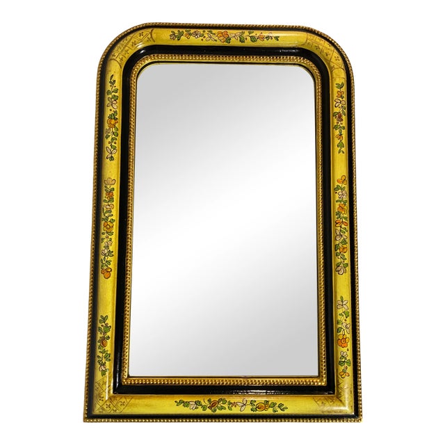 Vintage 1960's LaBarge Hand Painted Mirror For Sale