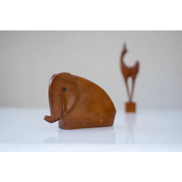 Mid-Century Scandinavian Modern Carved Teak Elephant Figurine, Denmark For Sale - Image 5 of 12