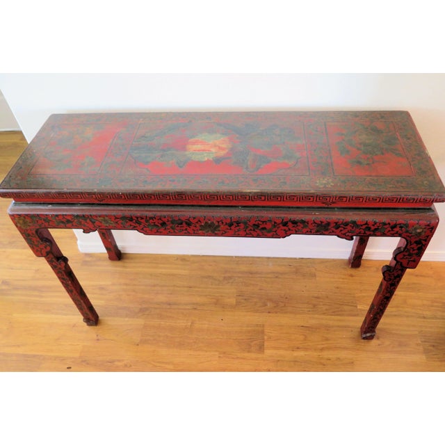 Large 1850s Chinoiserie Console With Original Finish Untouched For Sale - Image 4 of 10
