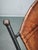 1990s European Brutalist Wrought Iron and Hand-Stitched Cognac Leather Dining Chair An exceptional European Brutalist-...
