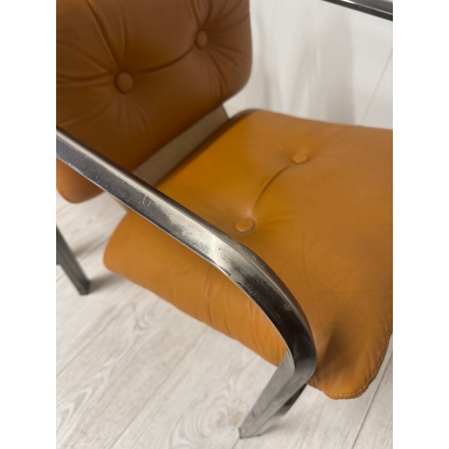 Italian Leather Chairs, 1970s, Set of 4 For Sale - Image 10 of 15