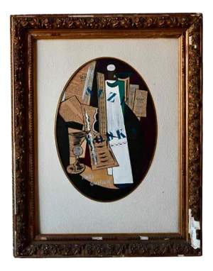 Arnold Guerlinck, Cubist Composition, 1970s, Mixed Media, Framed