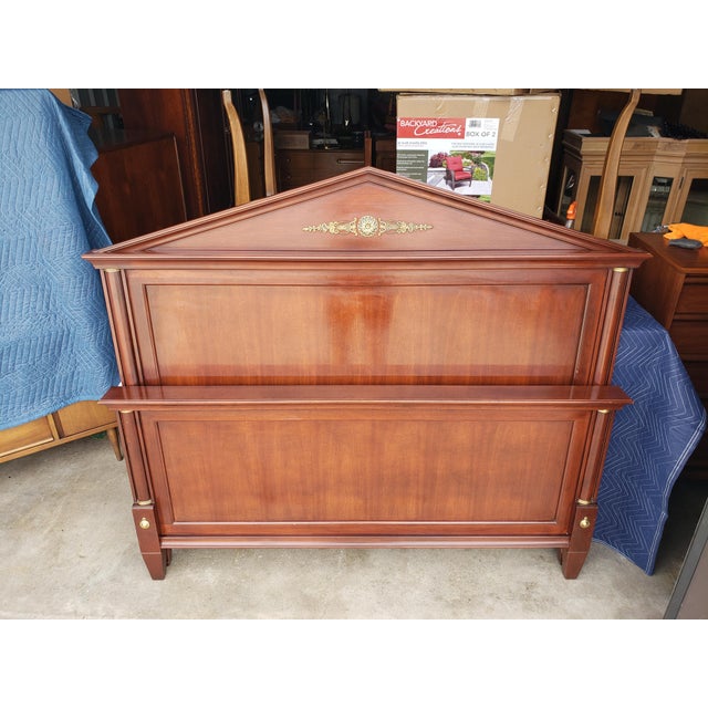 Vintage Ethan Allen Empire Mahogany Queen Headboard and Footboard 2