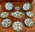 Ceramic Set of Eight Green Fitzhugh Porcelain Butter Plates Along With a Serving Dish For Sale - Image 7 of 16