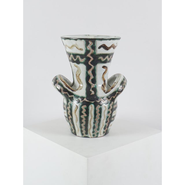 Ceramic Vase with Handles by Robert Picault, 1960s For Sale - Image 11 of 11