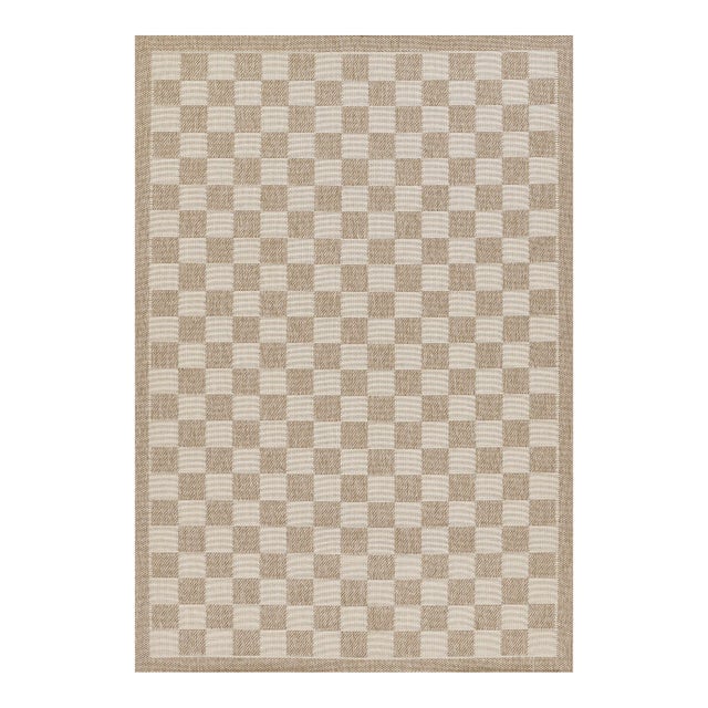 Erin Gates by Momeni Saybrook Check Grey Indoor/Outdoor Area Rug 8' X 10' For Sale