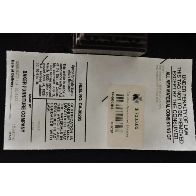 Late 20th Century Baker Stately Homes Regency Style Grey Leather Lions Head Pull Up Tub Club Chair For Sale - Image 11 of 12