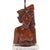 Brown Pair of Balinese Carved Klungkung Wood Bust Lamps, 1920-40 For Sale - Image 8 of 13