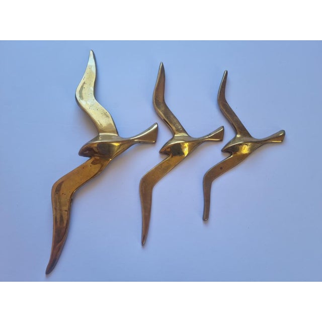 Brass Wall Decor Sculptures of Seagulls, Austria, 1963, Set of 3 For Sale - Image 12 of 14