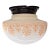 1915 Decorated Milk Glass Flush Mount Globe For Sale