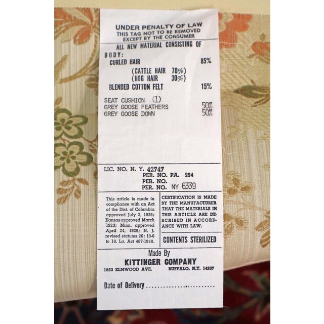 1980s Kittinger Colonial Williamsburg Cw-174 Chippendale Scalamandre Fabric Sofa For Sale - Image 15 of 15