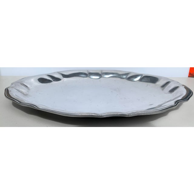 1970s 1970s Aluminum Oval Serving Platter For Sale - Image 5 of 6
