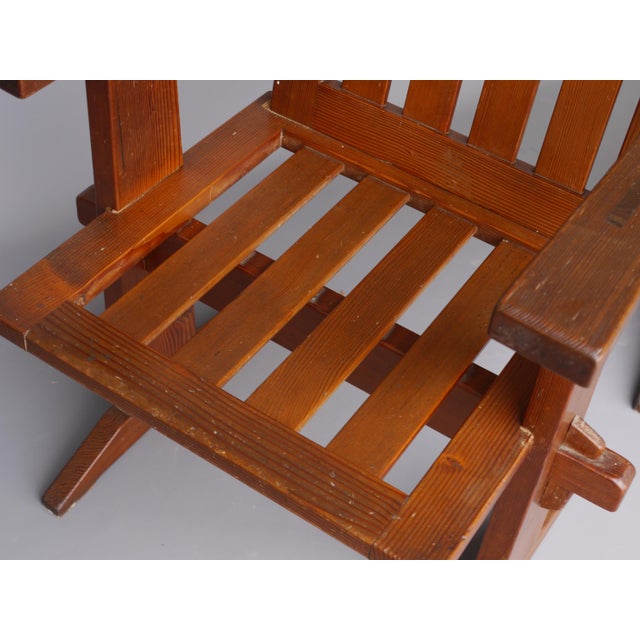 Oregon Pine Armchairs, 1930s, Set of 4 For Sale - Image 10 of 18