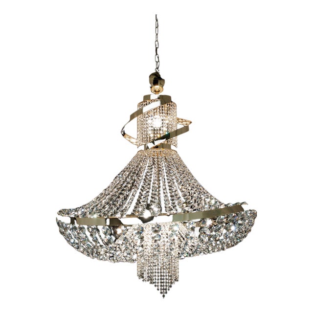 Dancer 6 Lights Cascading Chandelier in Polished Chrome and Glass by Aggiolight For Sale