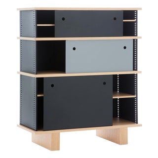Nuage Shelving Unit in Wood and Aluminium by Charlotte Perriand for Cassina For Sale