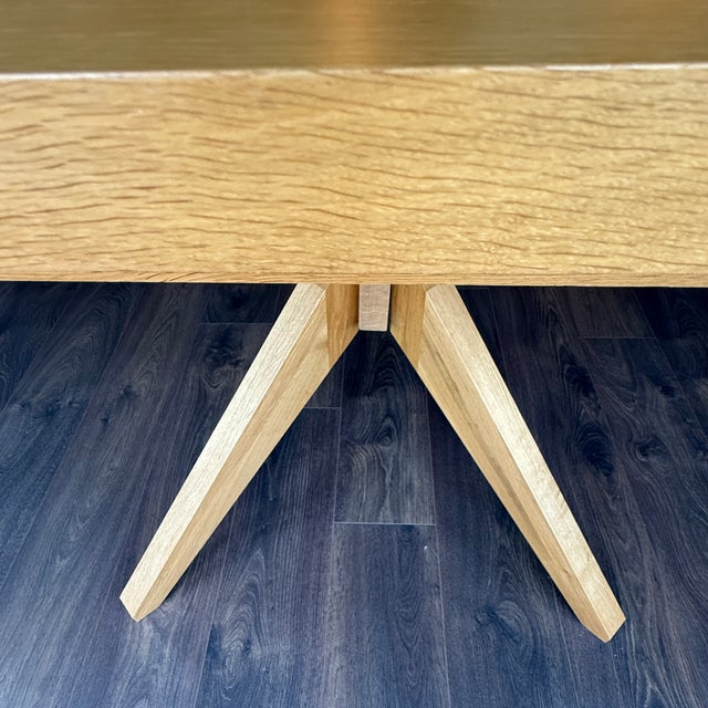 2020s Design Within Reach Cross Extension Table in White Oak For Sale - Image 5 of 12