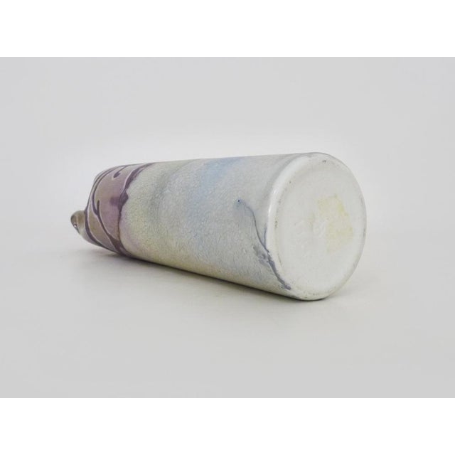 Purple Iridescent Purple Pink Ceramic Vase by Joseph Bougère, 1989 For Sale - Image 8 of 10