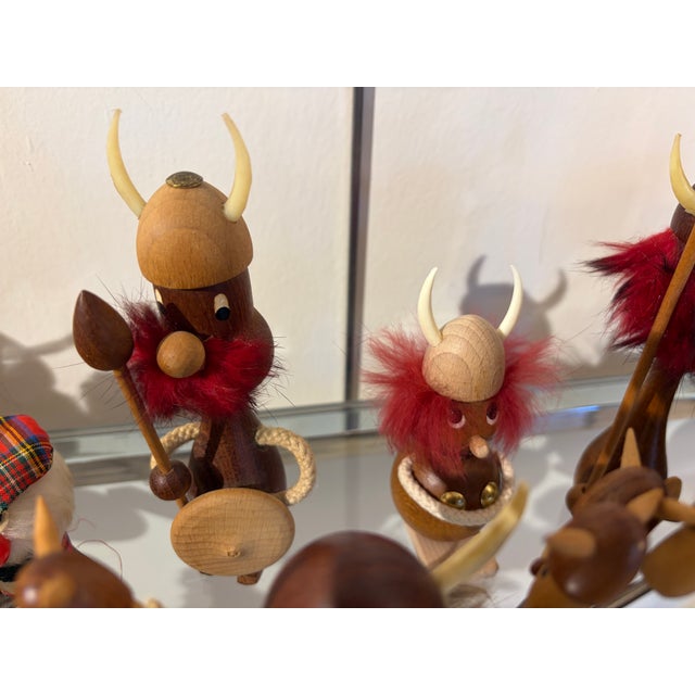Rare collection of 17 Viking miniatures. Danish work from the 1960s. Figures made of wood, fabric, leather, and metal. A...