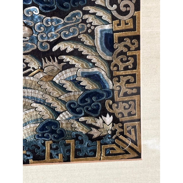 Late 19th Century Framed Chinese Qing Dynasty Embroidered Sixth Rank Badge For Sale In Atlanta - Image 6 of 10