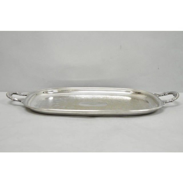 Vintage "President's Club 1961" Silver Plated Award Serving Platter Butlers Tray For Sale - Image 10 of 11