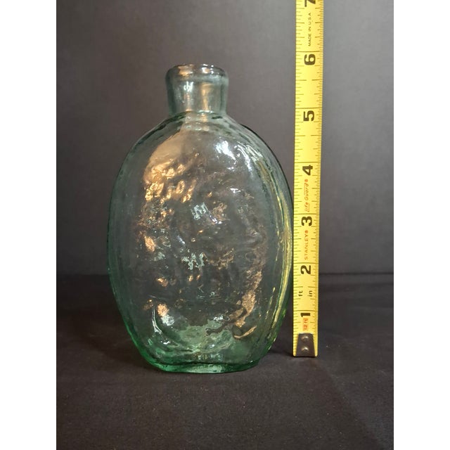 Antique Albany Glass Works Historical Flask Gi-28 Steamboat Sailboat Aqua Glass 1840s For Sale - Image 16 of 17