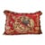 Vintage French Aubusson Style Red Parrot Tapestry Pillow With Velvet Back For Sale