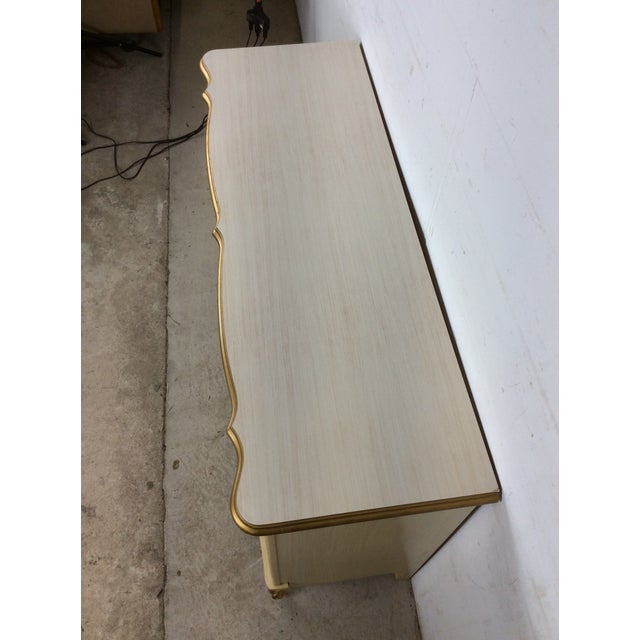 Paint Mid Century French Provincial Style Lowboy Dresser With Six Drawers For Sale - Image 7 of 13