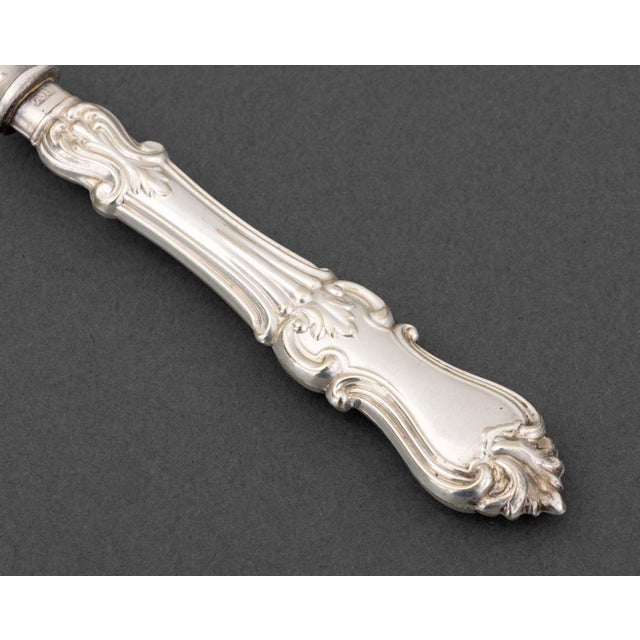 Metal Georgian Silver Plate Dessert Flatware Set for Six, 12 Pieces For Sale - Image 7 of 8