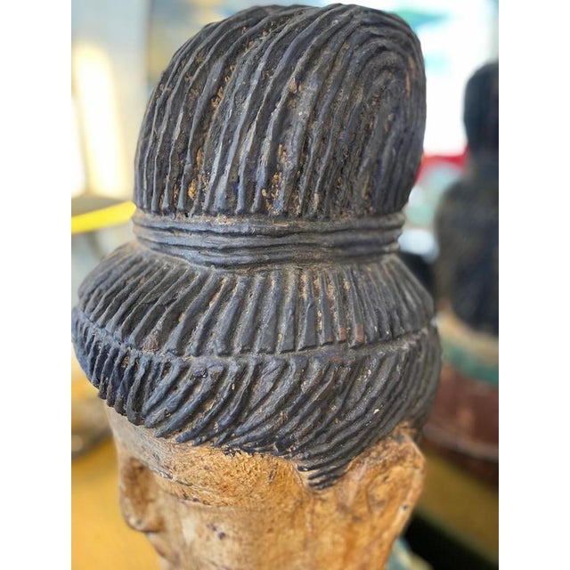 Polychrome Wooden Buddha Sculpture, 1890 For Sale - Image 6 of 10