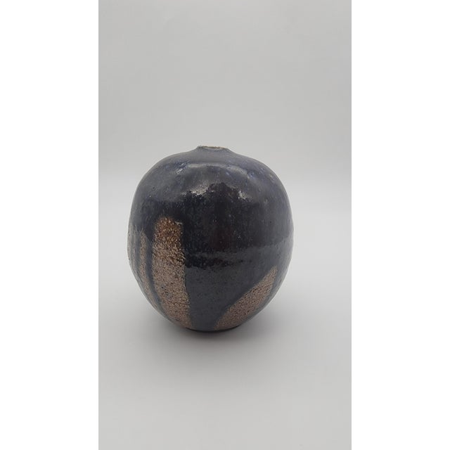 Studio Pottery Mid 20th Century Studio Pottery Drip Glaze Weed Pot For Sale - Image 4 of 14