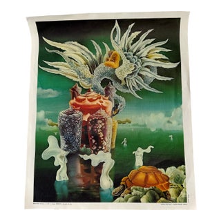 Vintage 1973 Hand-Signed Branka Brmbota Surrealist Print - Salvador Dali Tribute - Amilcare Pizzi Milano For Sale