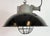 Black Industrial Black Enamel and Cast Iron Cage Pendant Light from Elektrosvit, 1960s For Sale - Image 8 of 18