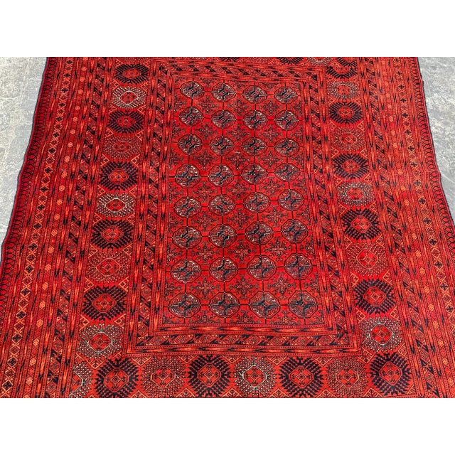 Islamic Ersari Bukhara Vintage Afghan Rug For Sale - Image 3 of 7