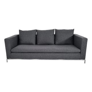 George Three-Seat Sofa in Charcoal Wool by Antonio Citterio for B&B Italia For Sale