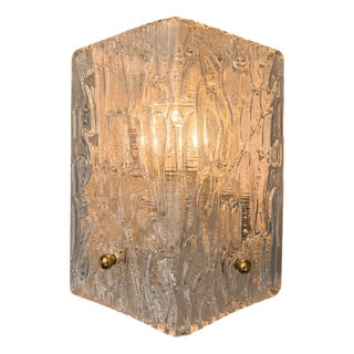 Textured Glass Wall Sconce by J.T. Kalmar for Kalmar, 1960s For Sale