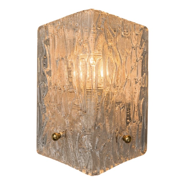 Textured Glass Wall Sconce by J.T. Kalmar for Kalmar, 1960s For Sale