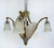 Art Deco 1930s Art Deco Gilt, Silvered Bronze Chandelier, Frosted Glass Shades For Sale - Image 3 of 14