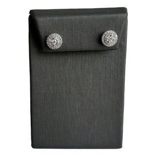 10kt White Gold Diamond Halo Stud Earrings - 0.50ctw Gh Si2-I1 Diamonds, New, A Pair For Sale